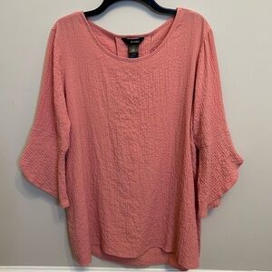 Ali Miles Rose Textured Tunic Top